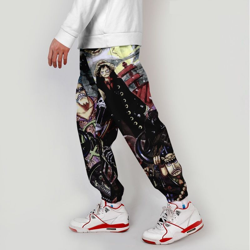 Pantalones para hombres High-Q Unisex Anime Dibujos animados One Piece Usopp Overly Bib Luffy Zoro Pantalones para hombres High-Q Unisex Anime Dibujos animados One Piece Usopp Overly Bib Luffy Zoro