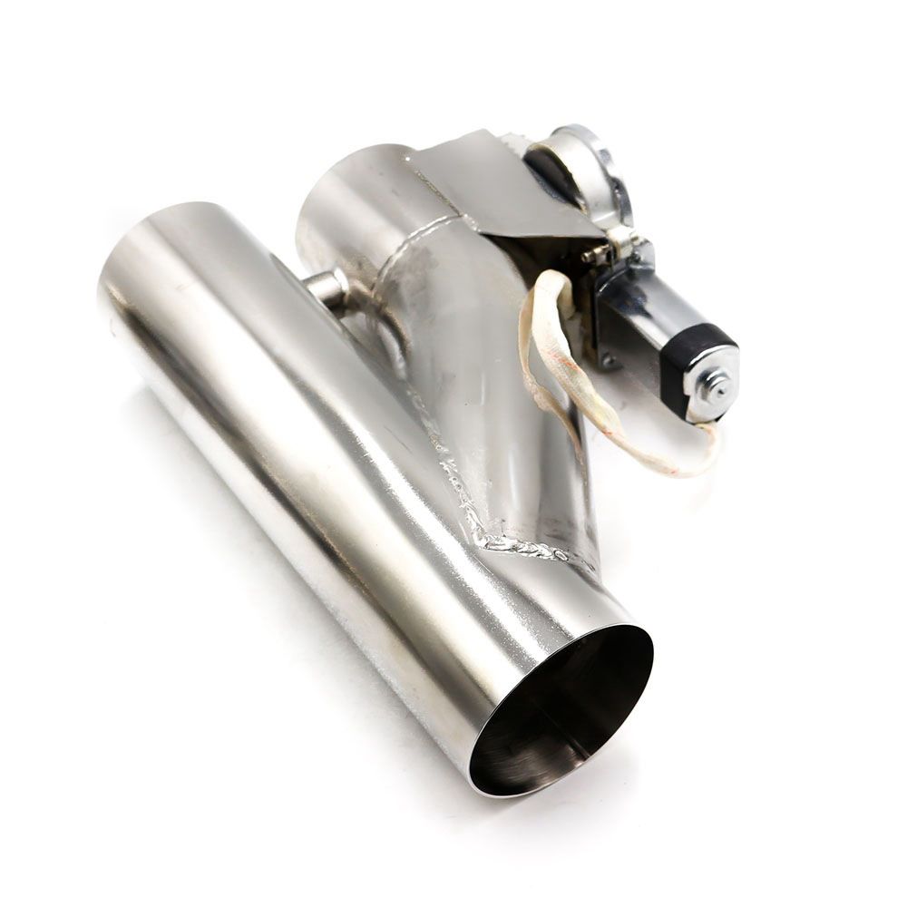 2×2.5" 63mm Electric Exhaust Valve Y Pipe Exhaust Valve Fit Double Exhaust Pipe