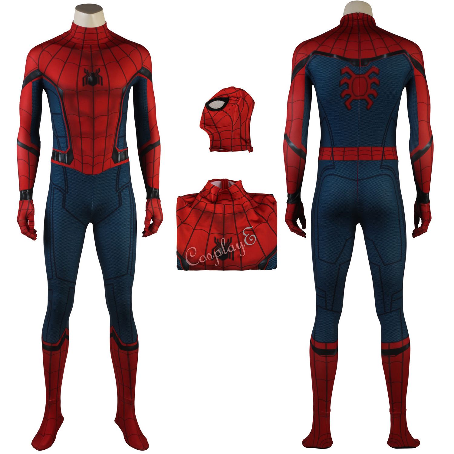 El hombre araña del traje de Spider-Man: Homecoming Cosplay Peter Parker  del sistema completo de
