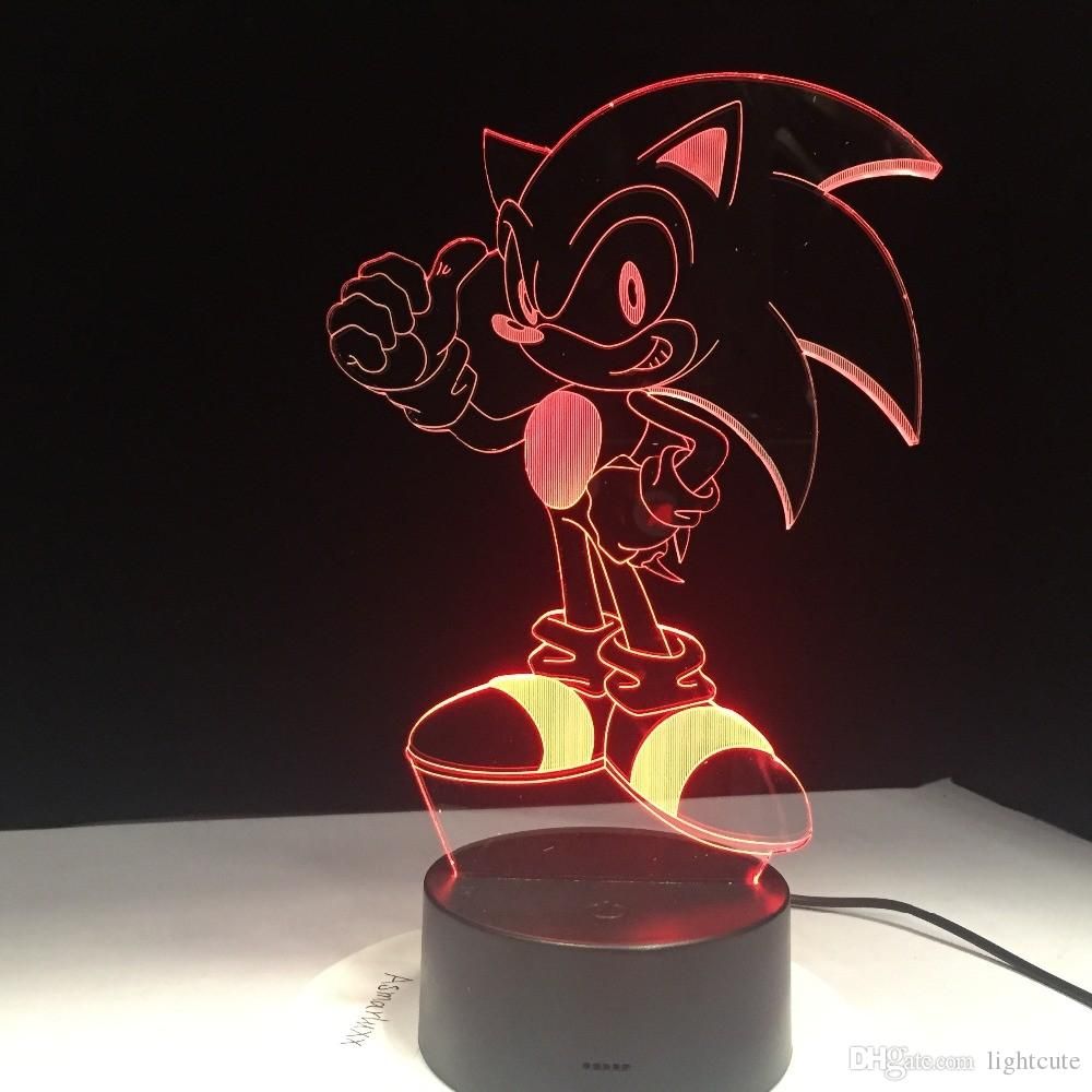 Compre Tabela Led Anime Sonic The Hedgehog Figura 3d Lampada Flash Effect Ful Acrilico Visual Illusion Usb Luzes Led Criancas Lamp Sono De Lightcute 102 56 Pt Dhgate Com