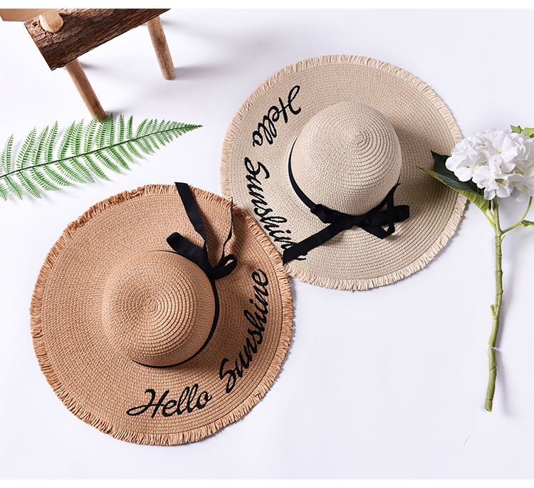 Sombrero De Compras De Viaje Bordado Sunhat Para Mujer 