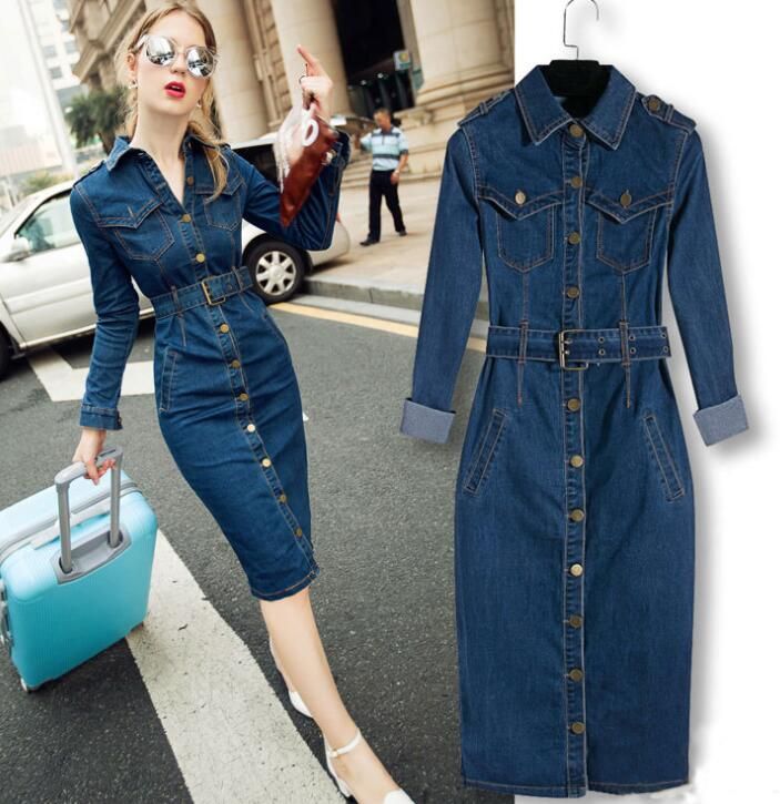 jeans dress long sleeve