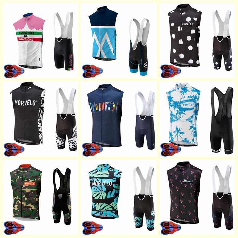 2020 Mens Team Cycling Sleeveless Jersey Cycling Vest And Bib Shorts Set