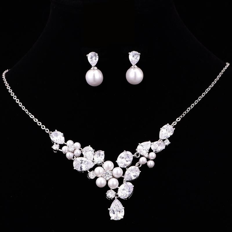 pearl and zirconia necklace