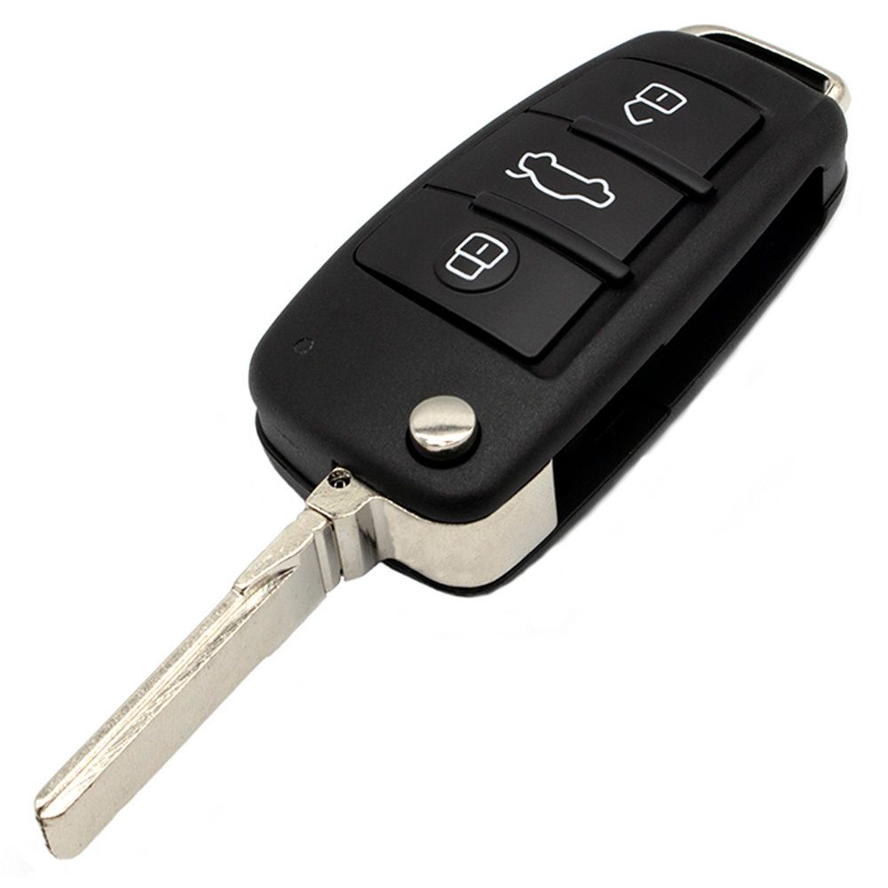 Blank Blade, NO Chips Heart Horse 3 Buttons Folding Flip Remote Key Shell Blade Compatible with A2 A3 A4 A6 A8 TT Key Fob