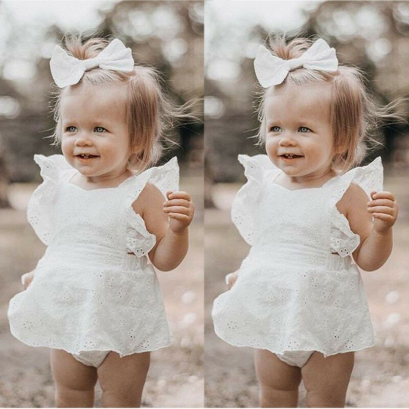 2019 Newborn Infant Baby Girls Sweety Princess Fly Sleeve Romper
