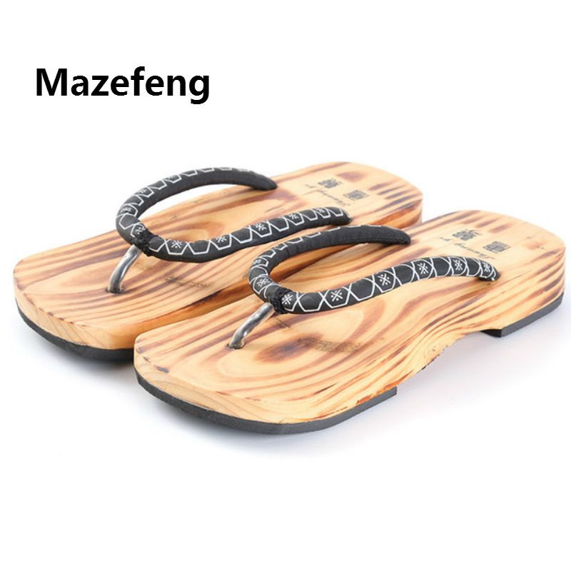 chinese wooden slippers