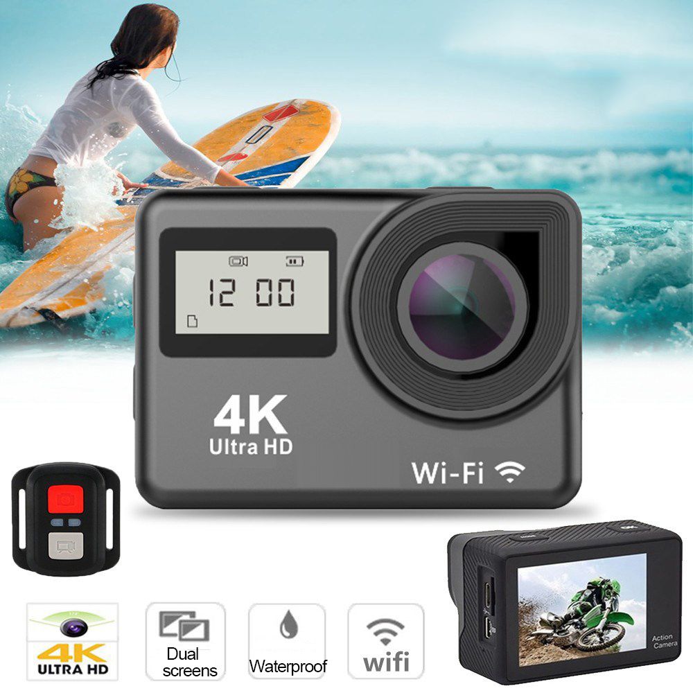 Ultra HD 4K Touch Screen Action Camera Wifi 1080P Dual Screen 170 Go