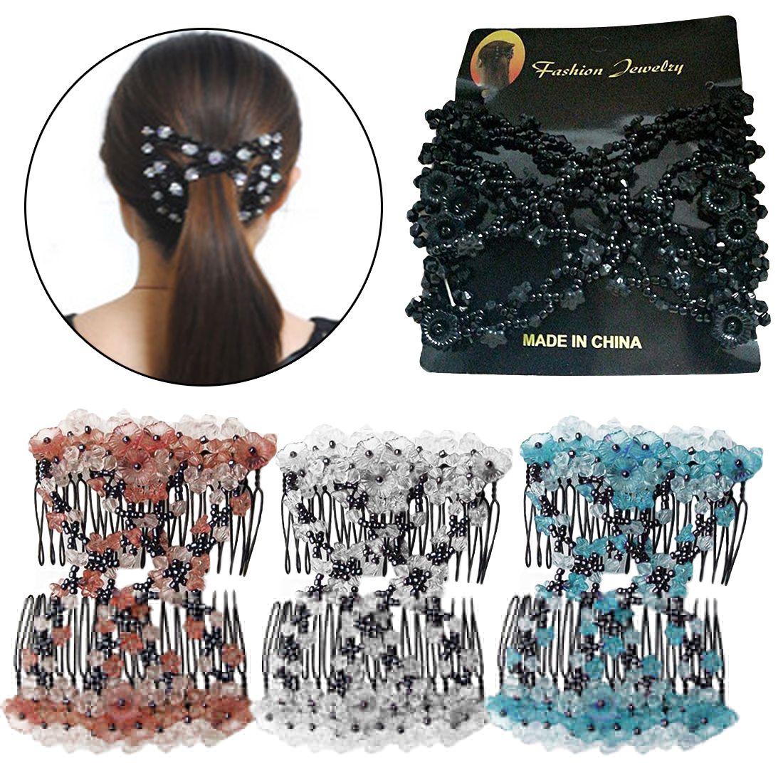 Fashion hair style hairpin DIY retro headband elastic magic hair comb changer hairpin magic comb female hair accessories Fashion hair style hairpin DIY retro headband elastic magic hair comb changer hairpin magic comb female hair accessories