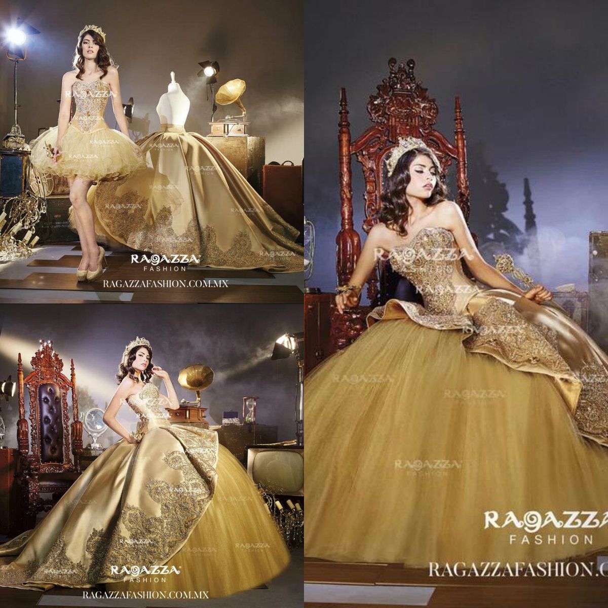 gold ragazza dress