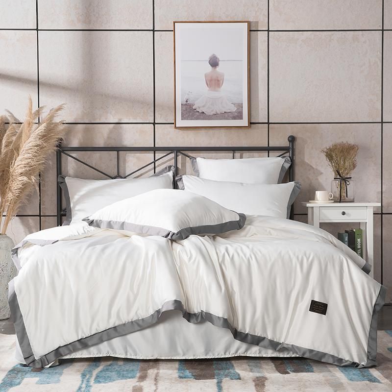 Pure Color Washing Silk Bedding Sets Bedclothes King Queen Size