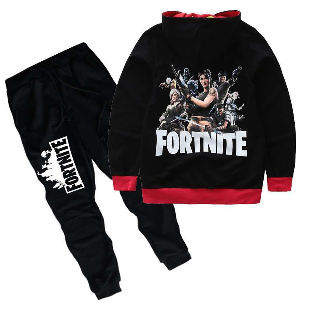 Conjuntos de ropa de chándal Fortnite para con capucha de impresión adolescente + pantalones