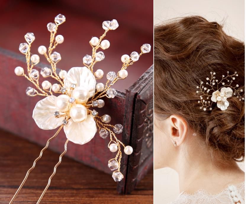 Pearl Handmade Hair Bun U Shaped Hair Accessories Bridal Hair