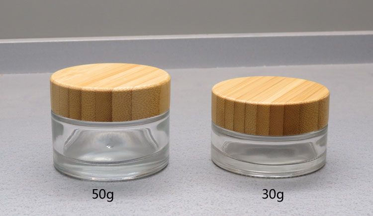 Download 2020 Clear Glass Cream Jar *30g *50g Wooden Cap Wood Lid ...