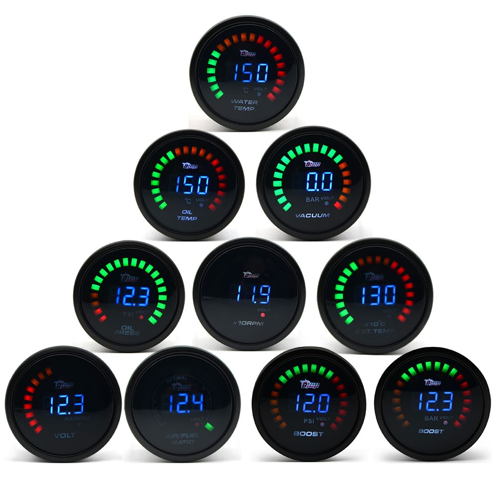 2021 DRAGON GAUGE 2 52mm /Water Temp/Oil Temp/Oil Pressure/Tachometer/Volt/Air Fuel Ratio/EGT