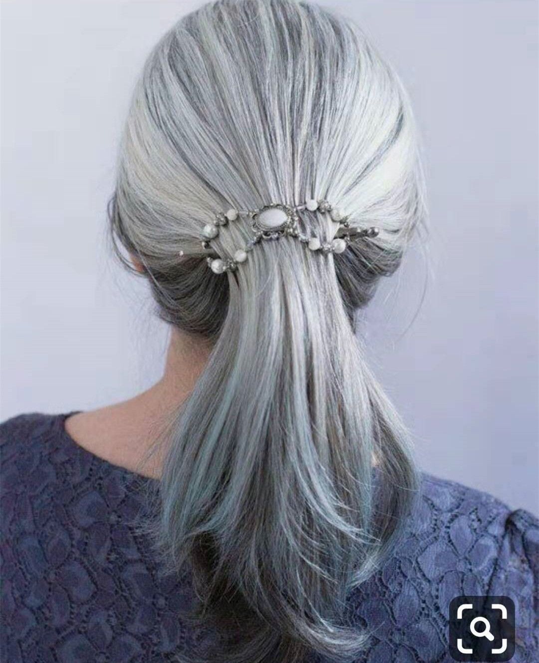 Silver Grey Weave Ponytail Hairpiece Clip In Fashion New Looking