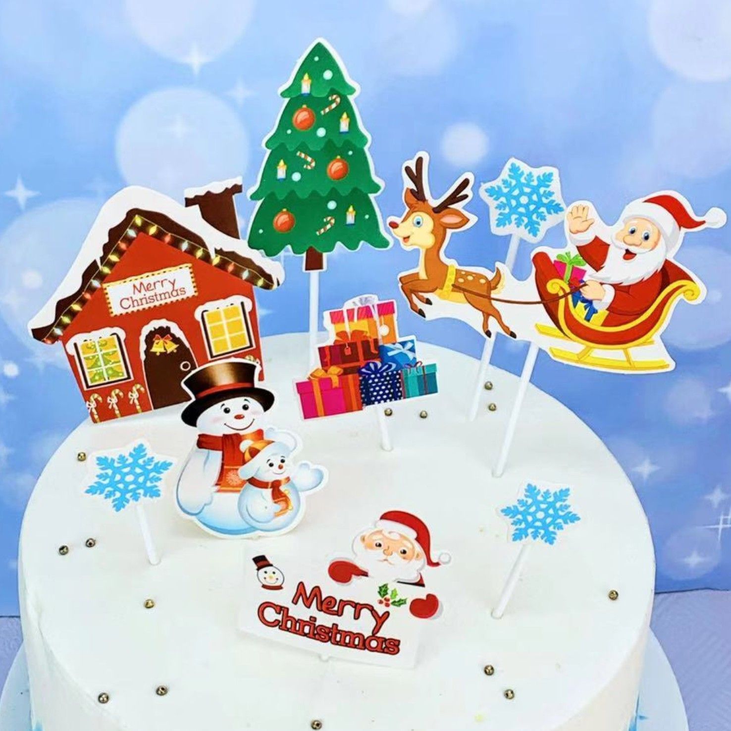 2020 New Christmas Tree Santa Claus Merry Christmas Cake Toppers
