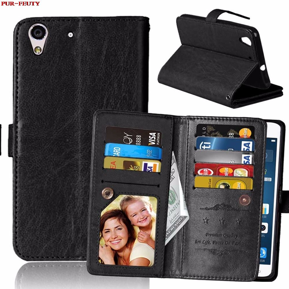 9 para Huawei Y6 2 L03 L21 L23 Soporte Funda de cuero