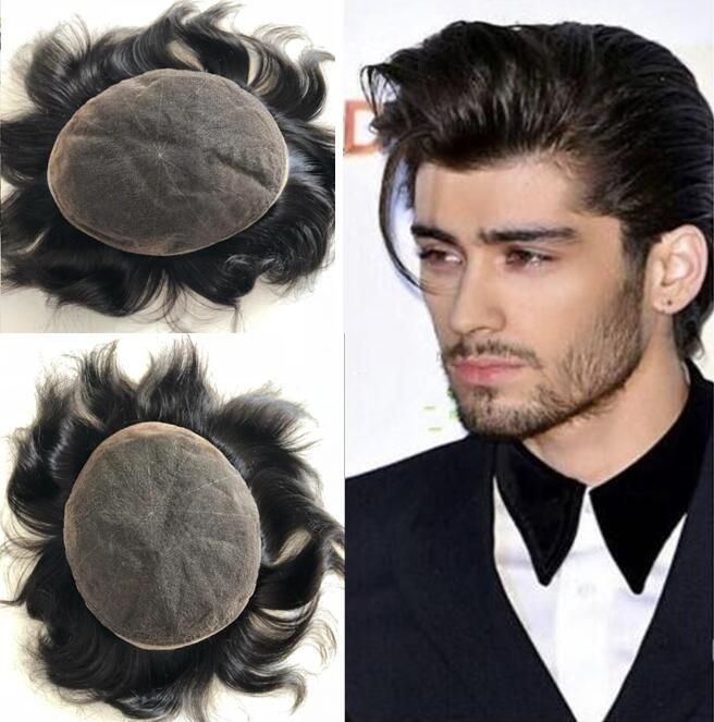 2019 Natural Black Color Lace Wig For Black Men Toupee Mens Lace