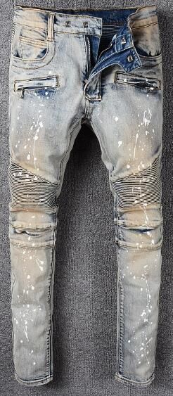 Acquistare Balmain Marca Designer Di Abbigliamento Nuovi Jeans Da Uomo  Lavare Tendenza Vernice Spray Sottile Micro Bomba Pantaloni Pantaloni Jeans  Di Moda Economico | Consegna Veloce E Qualità | DHgate Italy