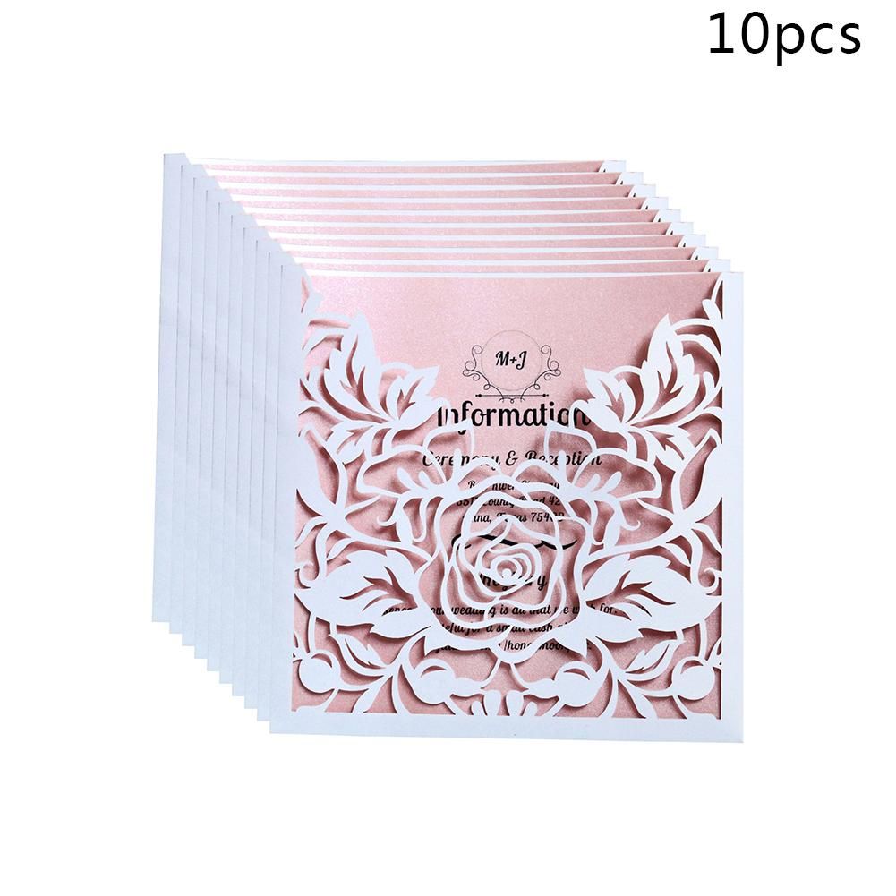 10pcs Tarjetas De Invitaciones De Boda Encaje Flor 10pcs Tarjetas De Invitaciones De Boda Encaje Flor