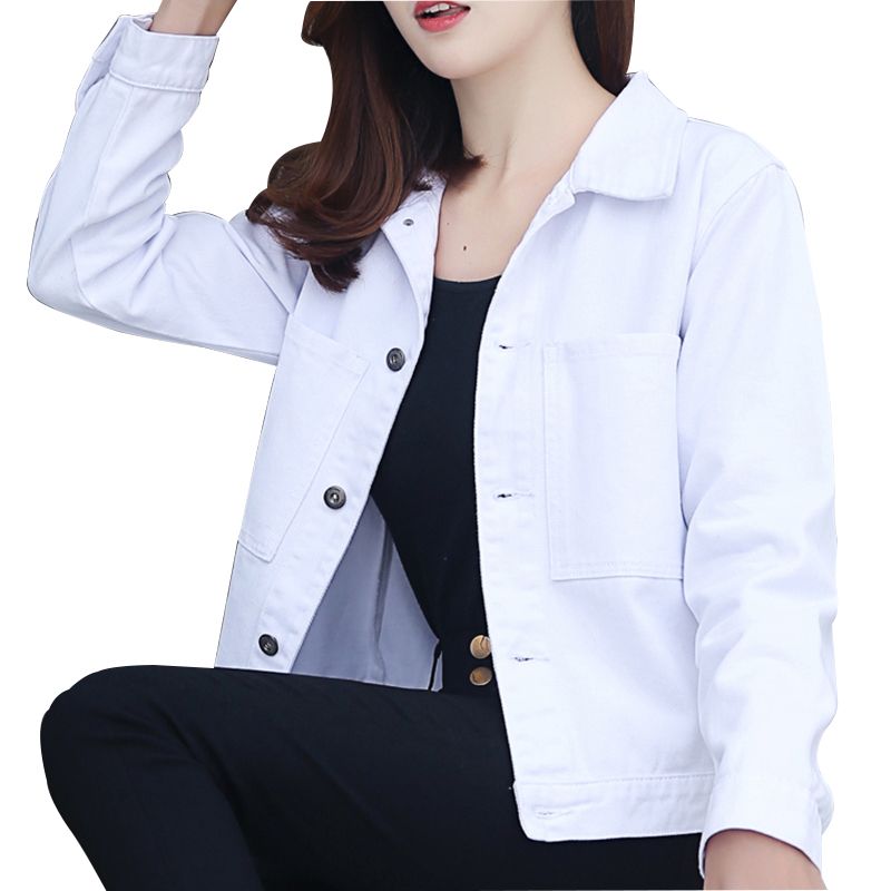 short white denim jacket