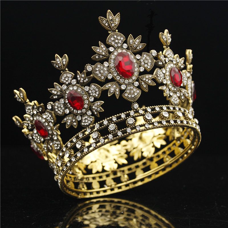 2022 Baroque Bridal Crown  Black  Dress Tiara  Crown  Gold  