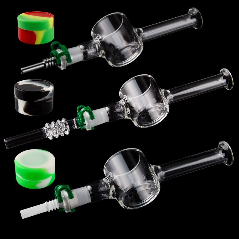 2020 5 Inch Smoking Pipe Glass Pipe Kit With 10mm 14mm Quartz Tips Keck