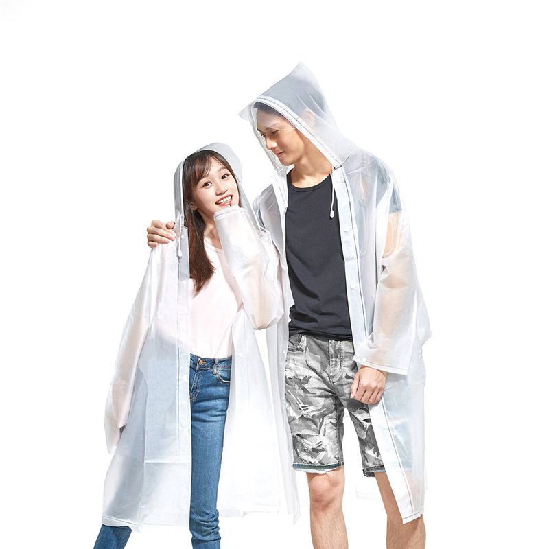 Fashion Raincoat Transparent Adult Hiking Outdoor Plastic Environment Protection
