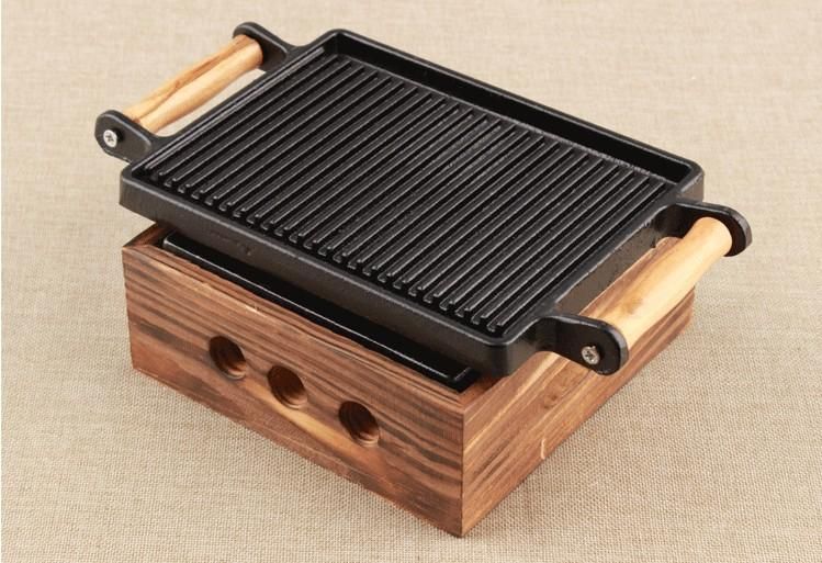 2021 Portable Mini Cast Iron Barbecue Stove Teppanyaki Bbq Grill For
