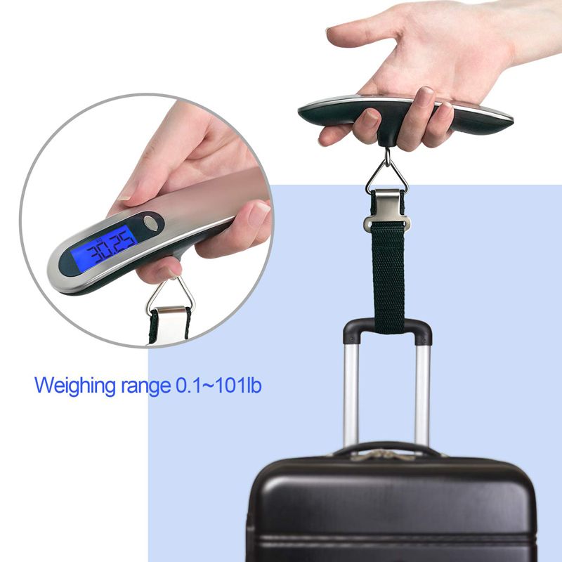 Compra Escala Digital Para Colgar Equipaje 50 Kg X 10 G 50 Kg / 110 Lb  Gancho Electrónico Steelyard Pantalla LCD Balanza De Peso Portátil Maleta  Escala De Viaje Barato | Entrega Rápida Y Calidad | Es.Dhgate