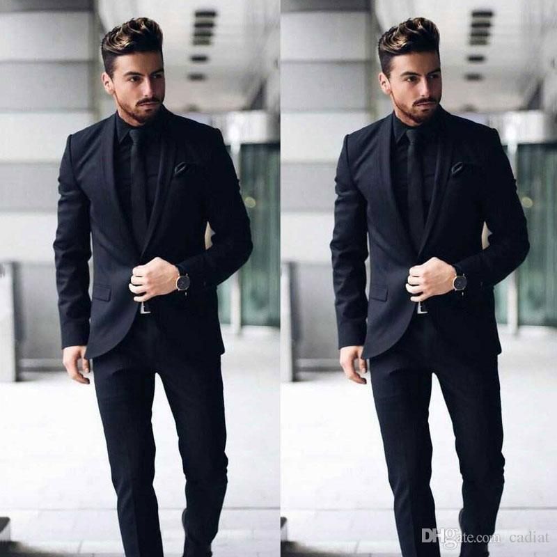Customize Men Black Suits For Wedding Groom Tuxedo Costume Homme