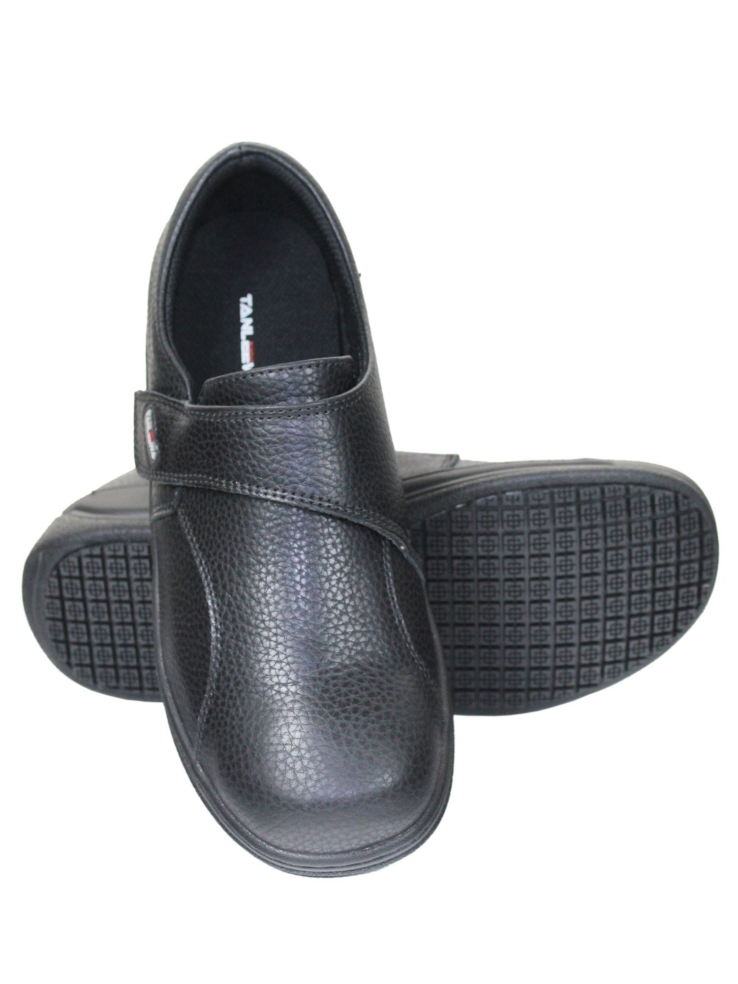 solid black slip resistant shoes