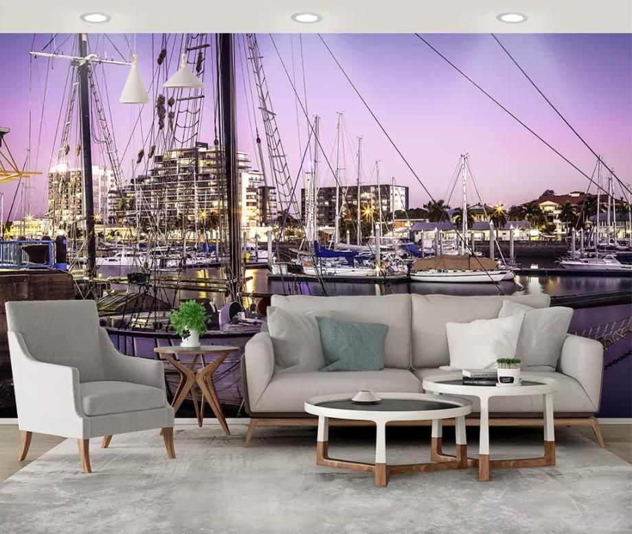 Custom 3d Wall Mural Yacht Wallpaper For Walls In Rolls For Living Room