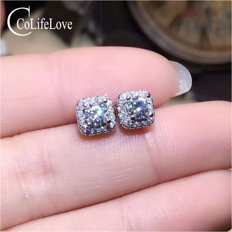 moissanite solitaire earrings
