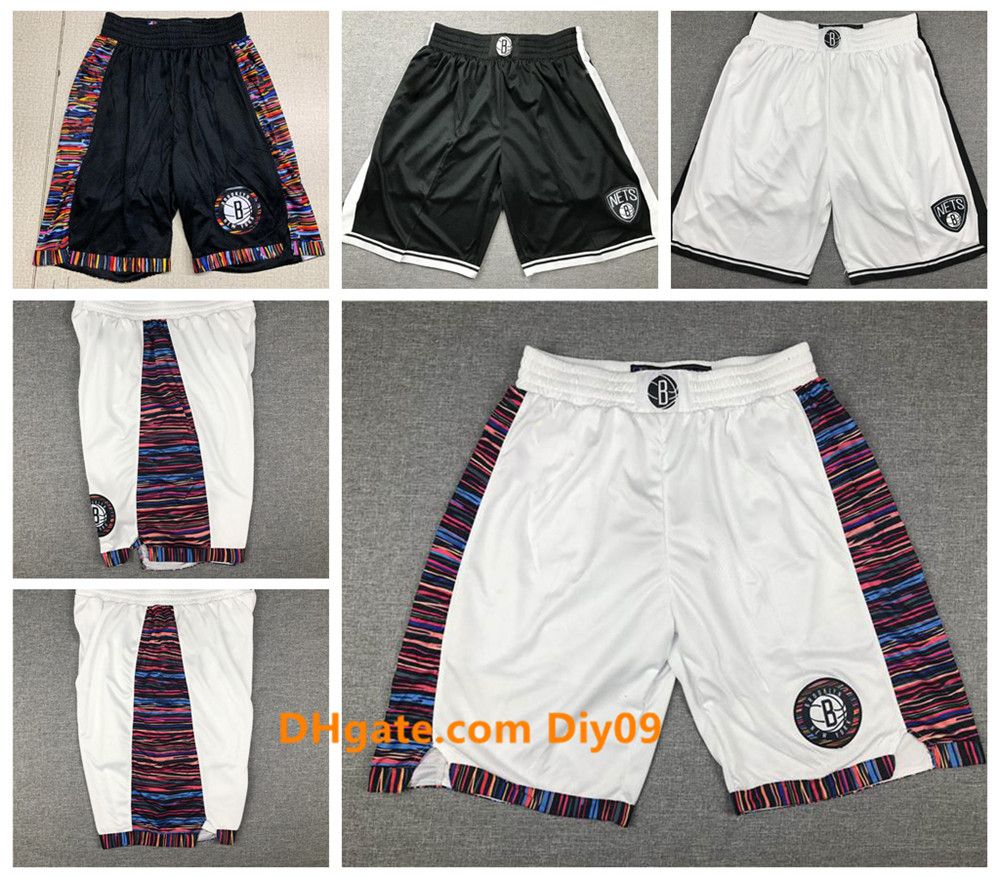 Classic Brooklyn Nets Kyrie Irving Basketball Shorts Stitched Black 