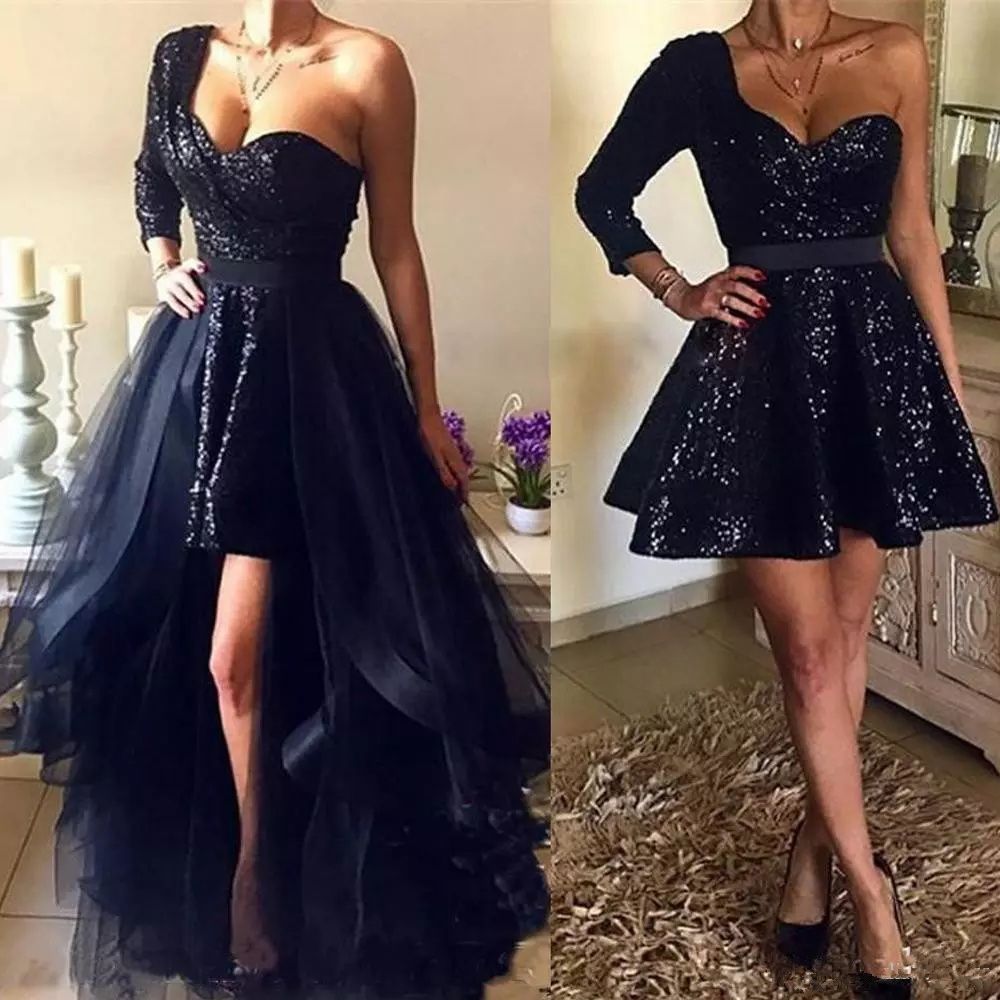 short prom dress with train
