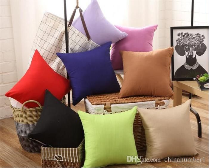 50 * 50CM Home Sofa Throw Pillowcase Solid Color Pillow Cover Cushion