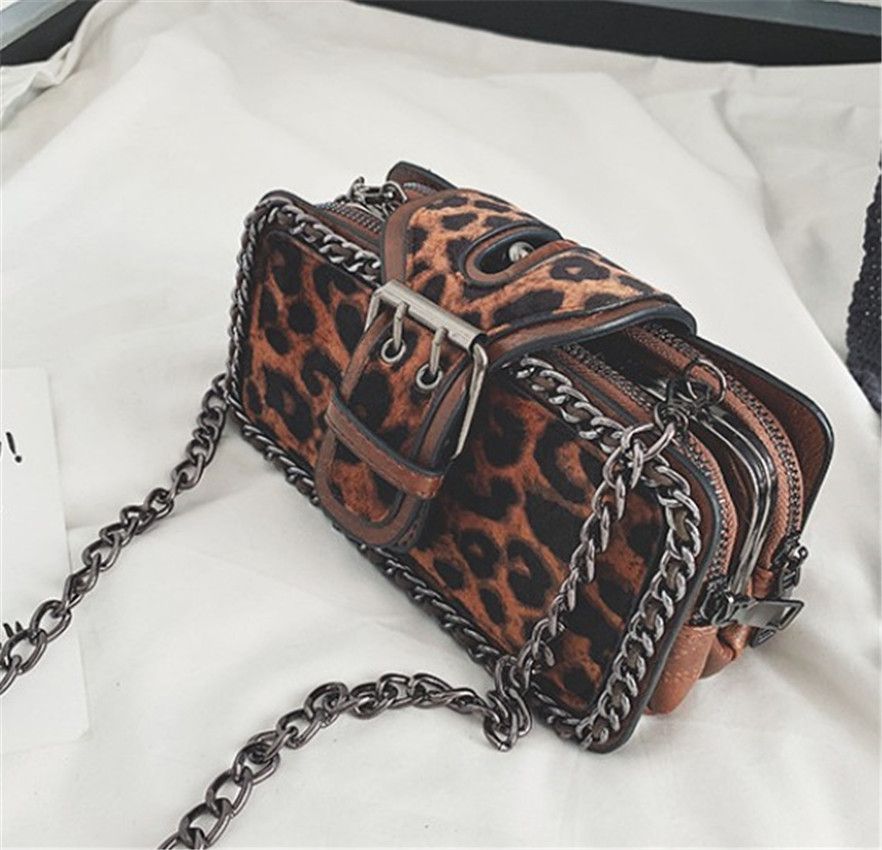 leopard chain bag