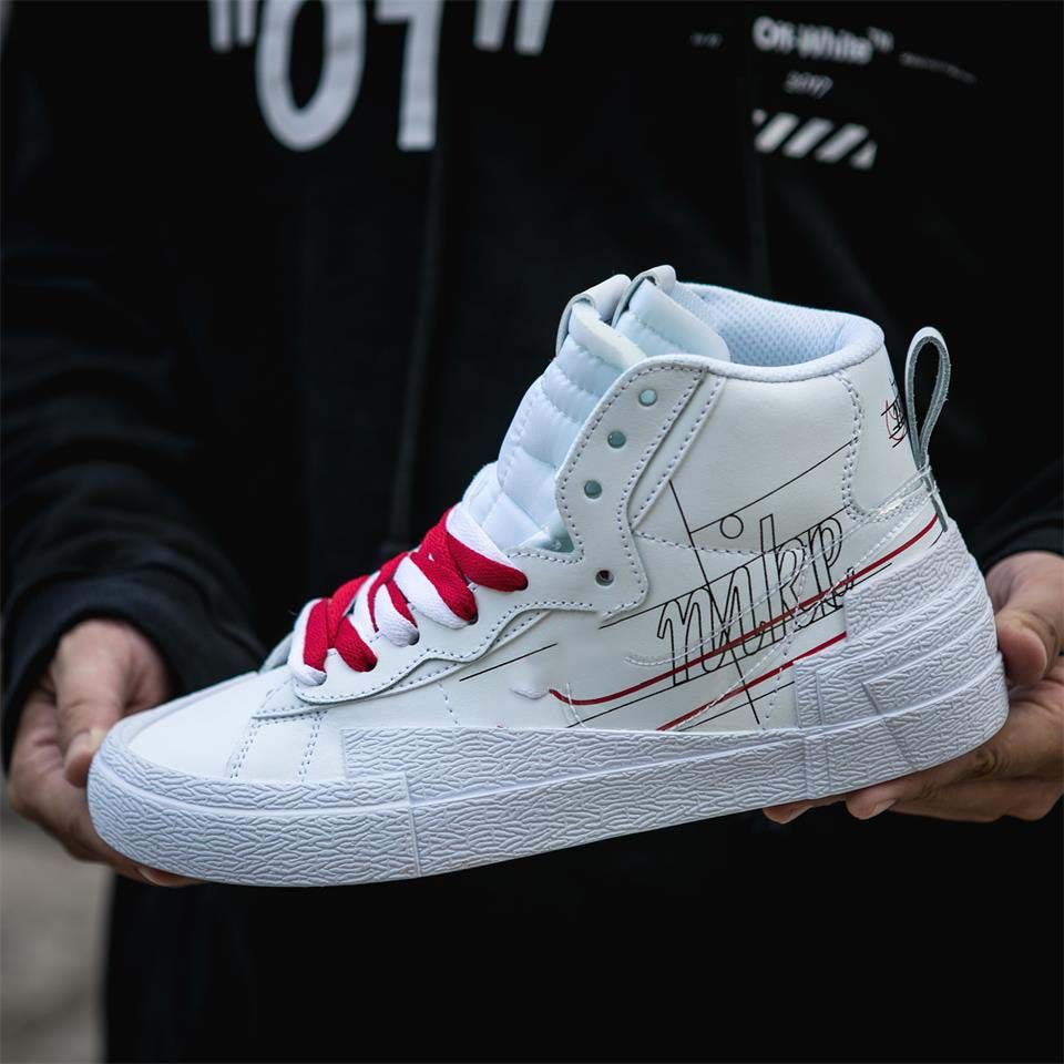 sacai x blazer mid black blue