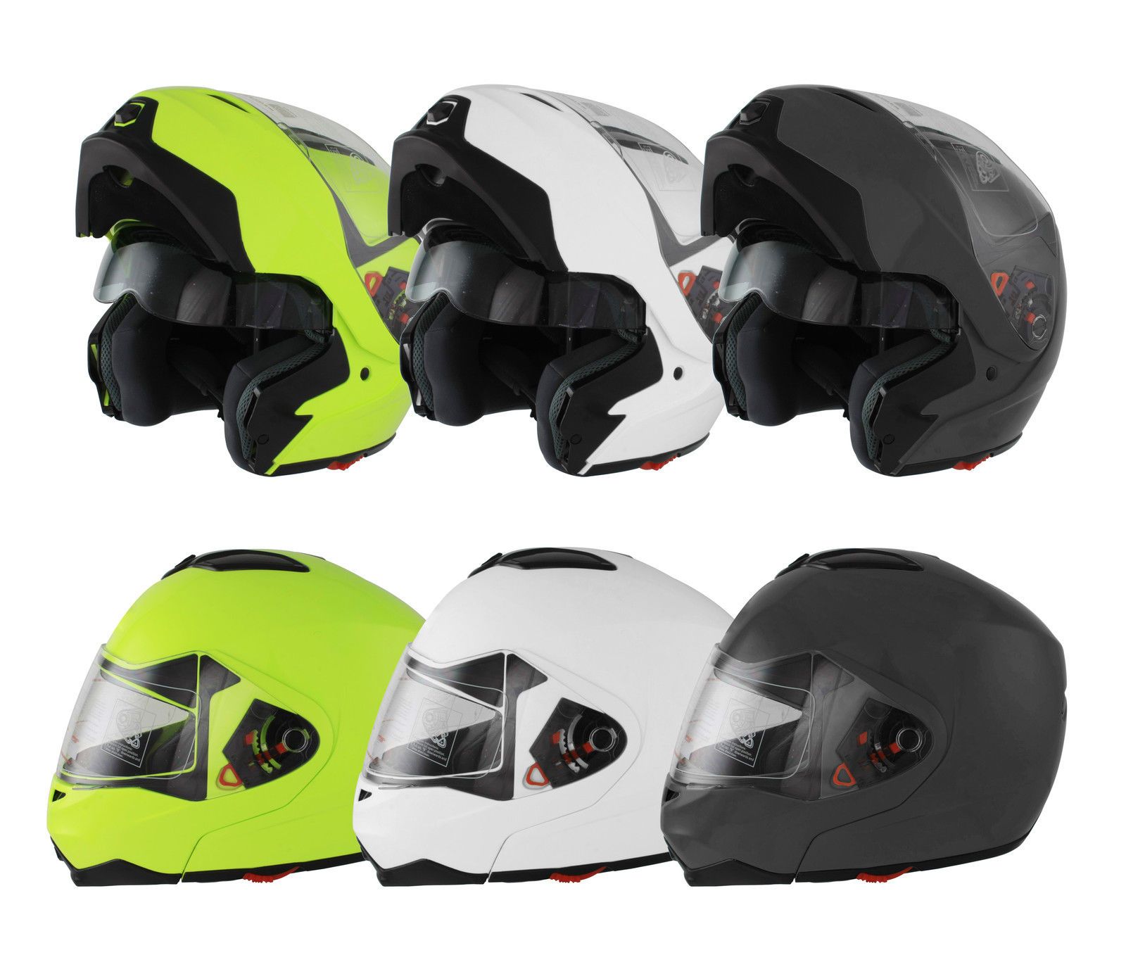 Details About NEW MODULAR FLIP UP FRONT MOTORCYCLE MOTORBIKE SCOOTER CRASH HELMET DUAL VISOR