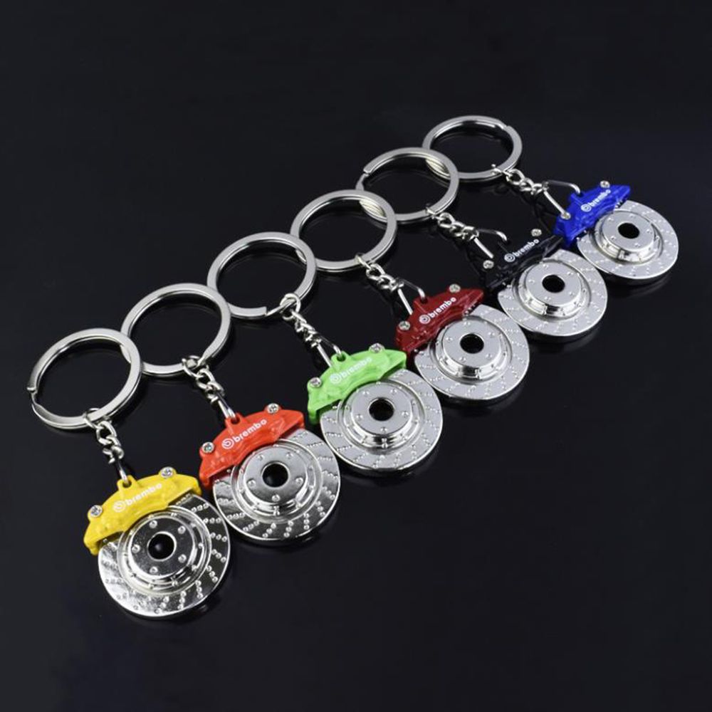 Car Racing Brake Disc Caliper Keychains Keyfob Auto Part Keyrings Key