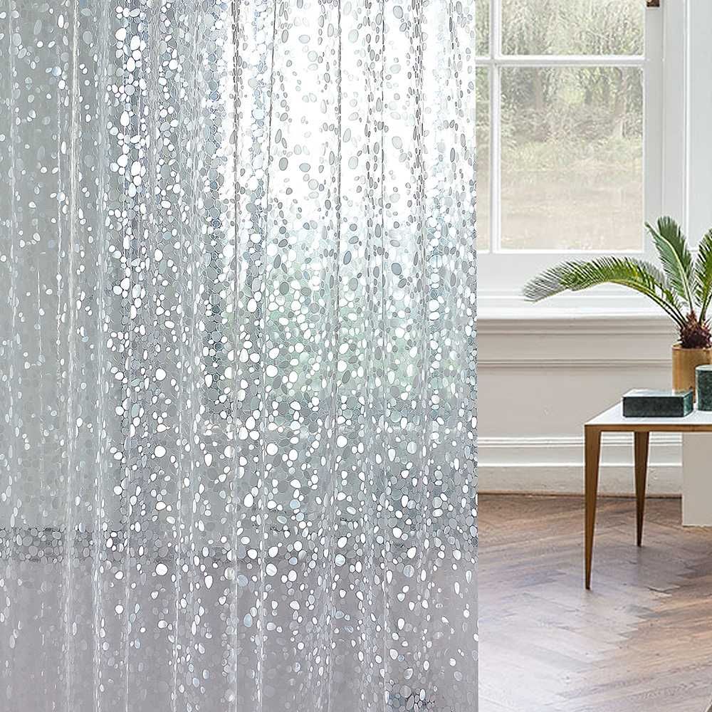 3D Waterproof PVC Bathing Mosaic Shower Curtain Bathroom Curtains with Hooks UK