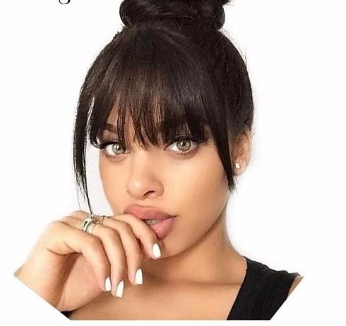 2019 Human Bangs Clip In Human Hair Extensions Natural Black 100 Products Bangs Hair Style Mid Length Hair Styles With Bangs From Super002 38 48