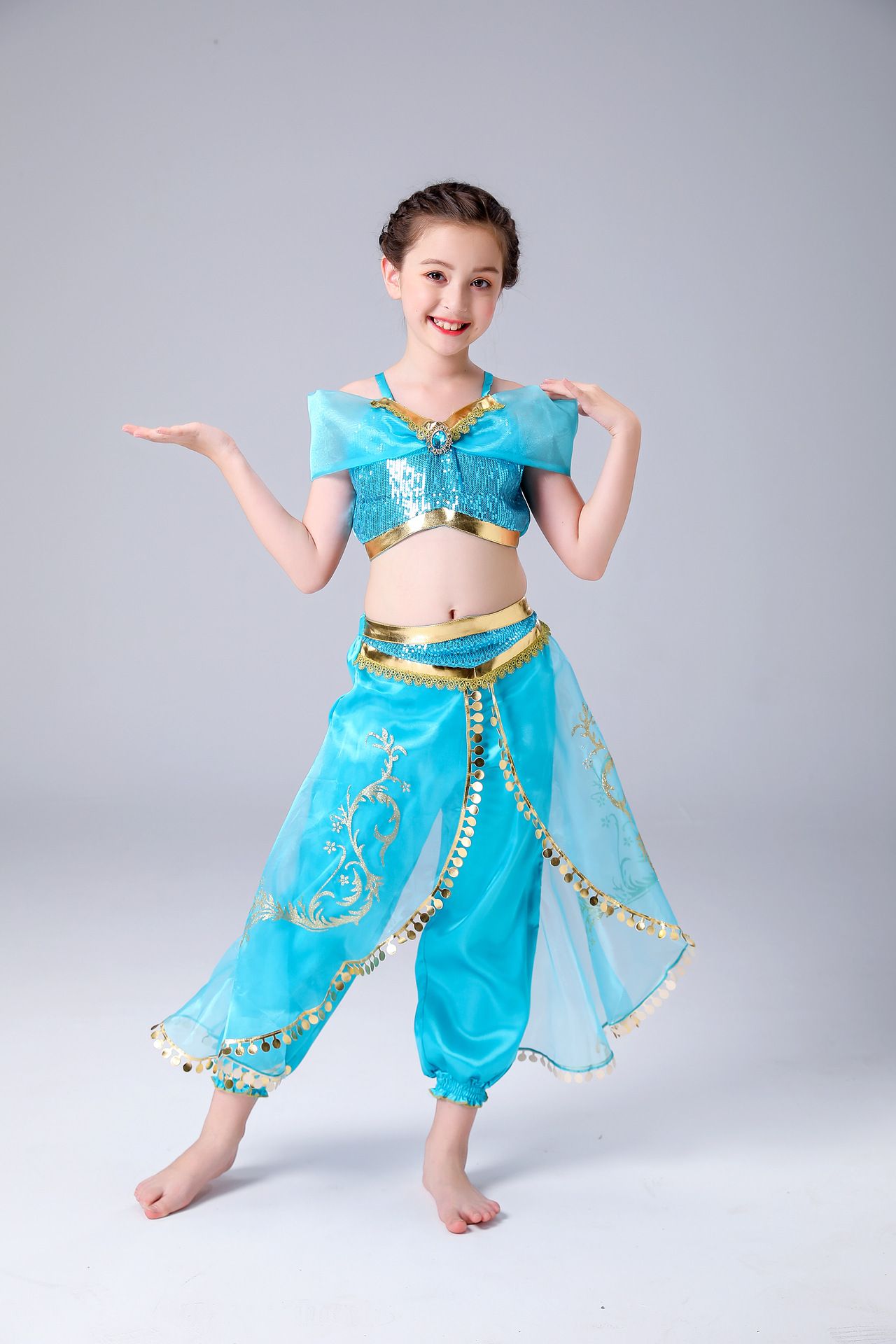 Latin Girl Pants Dance Clothes Belly Dancewear Kids Princess Skirt COS