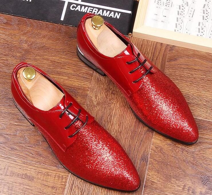 red mens formal shoes