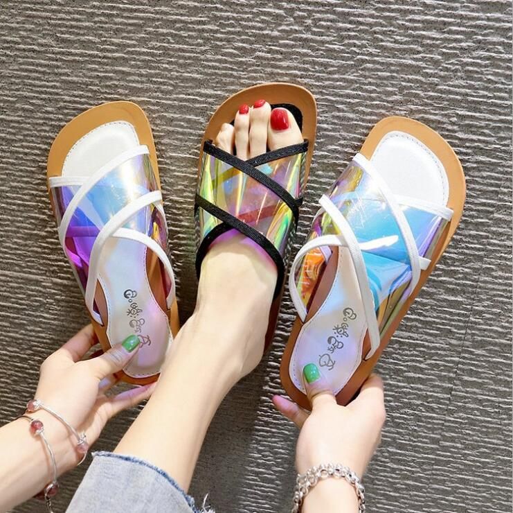 women's clear jelly flip flops