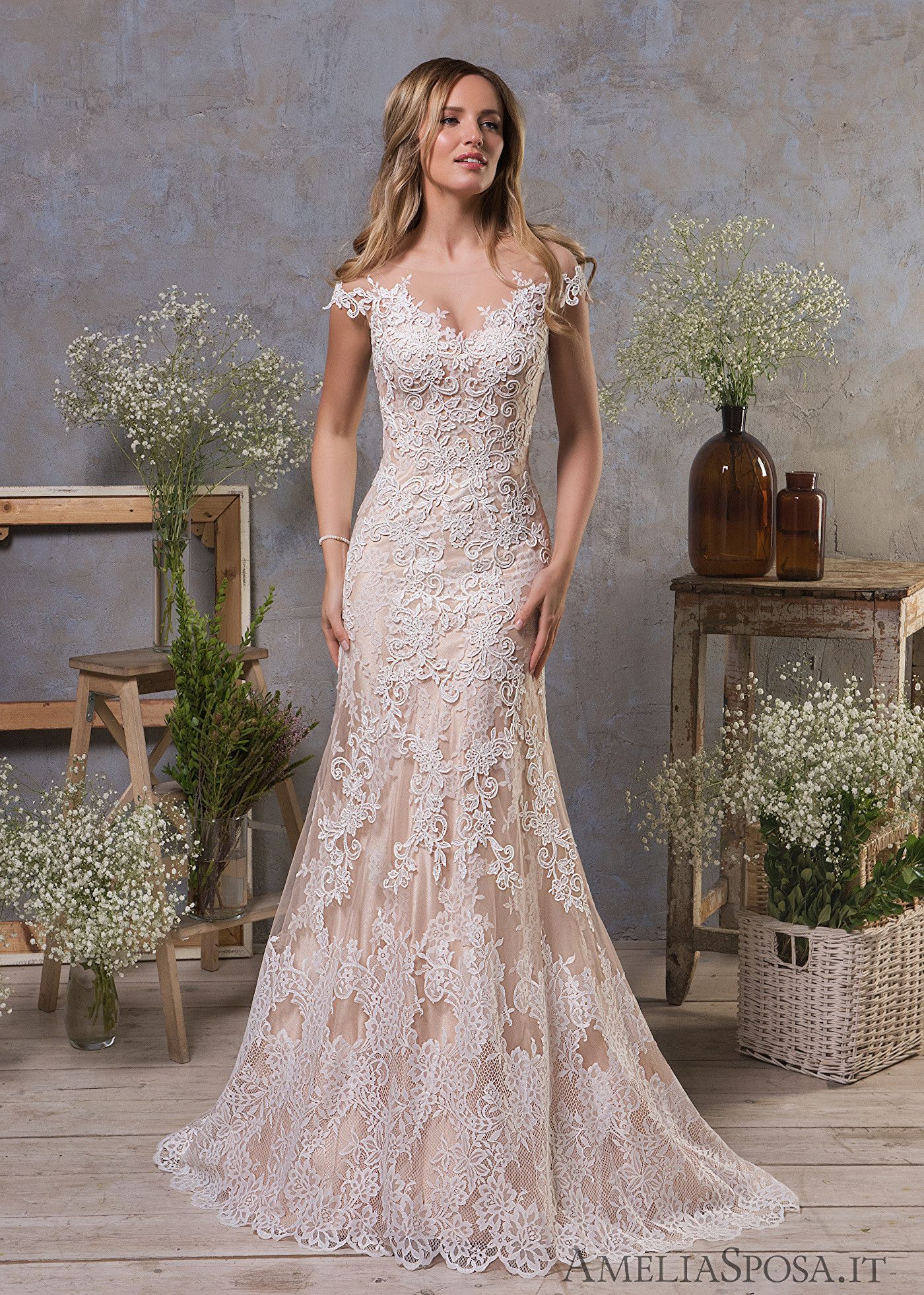 champagne trumpet dress