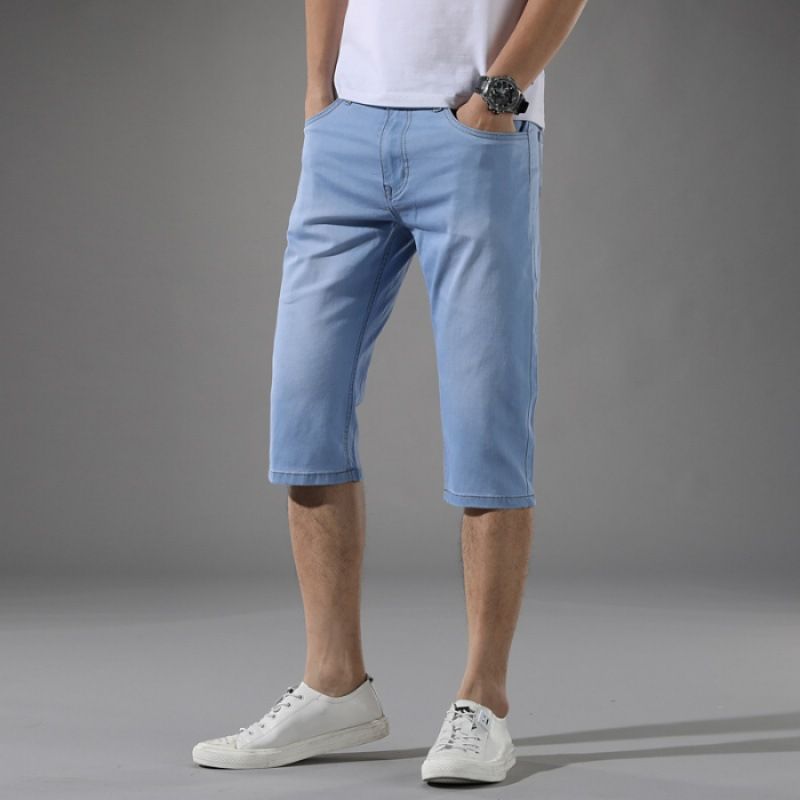capri denim shorts