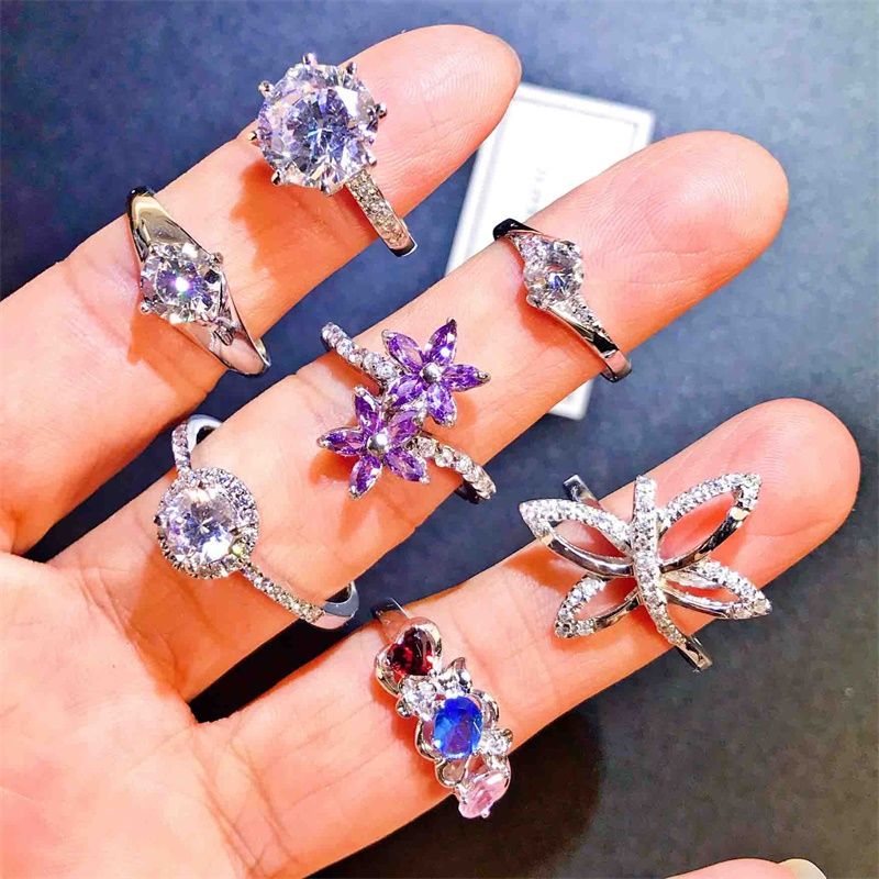 2020 S925 Silver Rings Colorful Rhinestone Discount Rings Good Quality